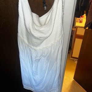 White Cowl Neck Dress